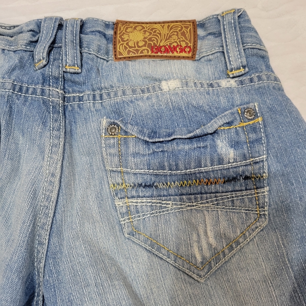 Bongo Early 2000s Y2k Blue Light Wash Casual Everyday Distressed Folded Shorts 5 - Picture 5 of 8